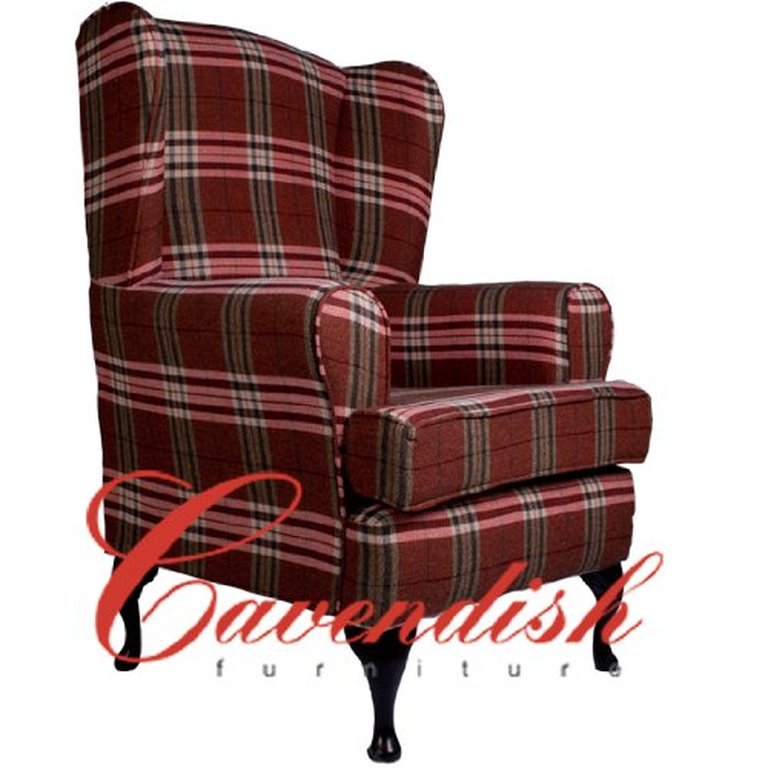 Extra Wide Orthopedic High Seat Chair in Balmoral Red Tartan