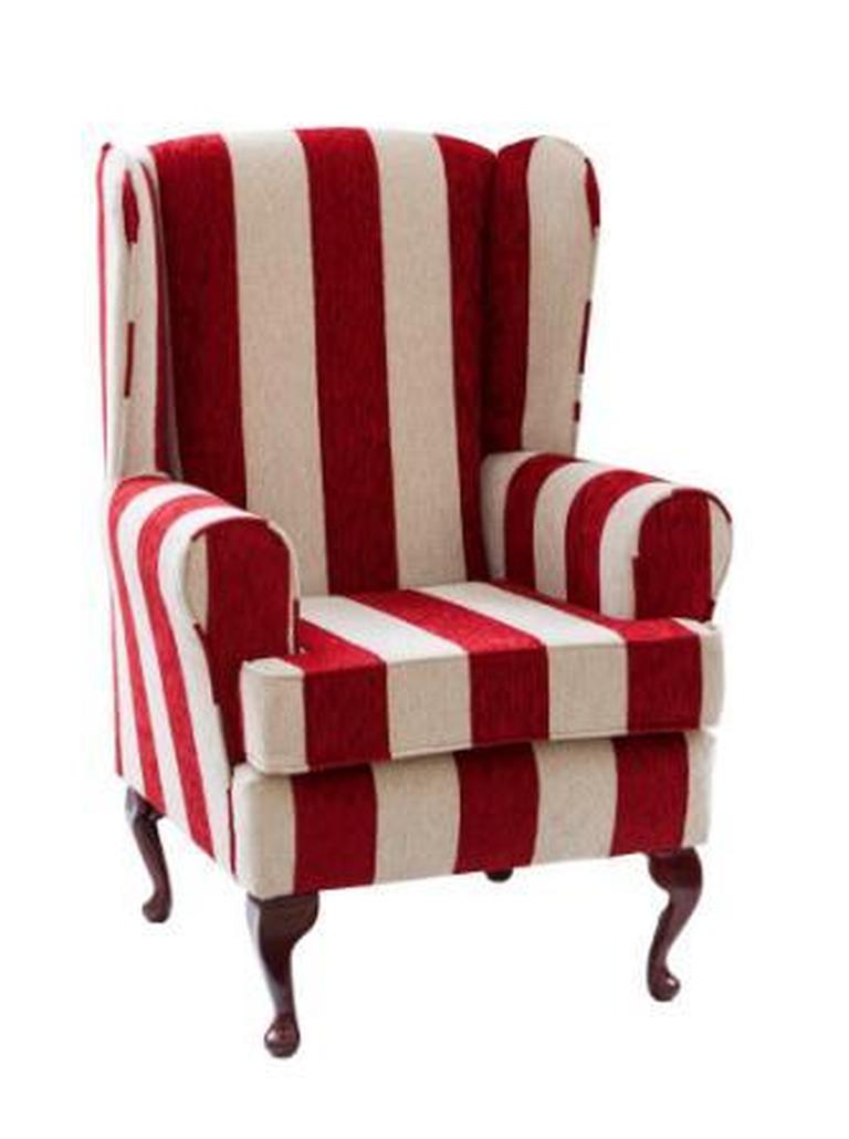 Luxury Orthopaedic High Seat Chair in Harrison stripe (Red)