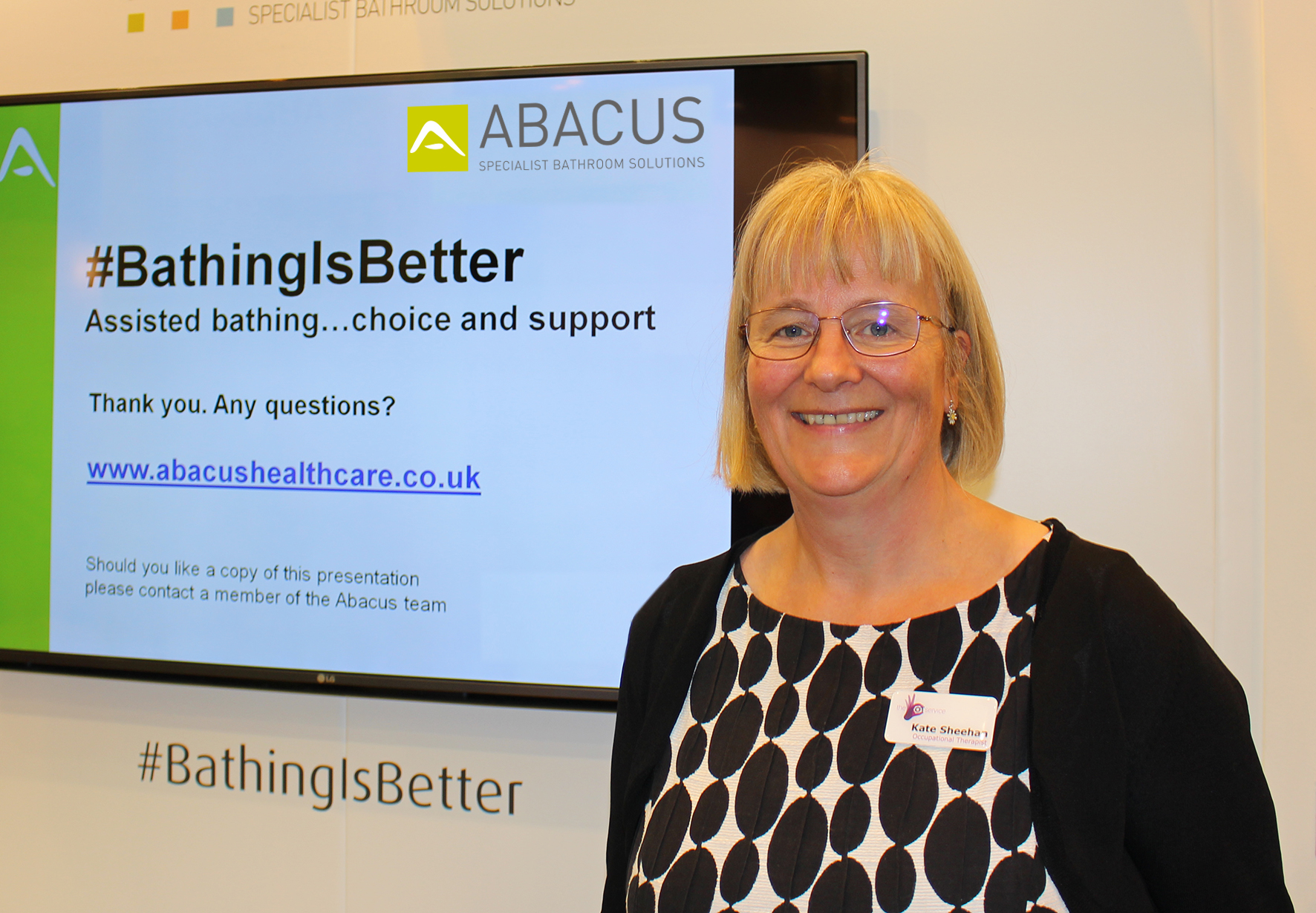 Respected OT Kate Sheehan to present “Bathing is Better” seminars with Abacus Specialist Bathroom Solutions at OT Show